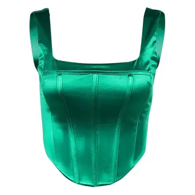 Red Fishbone Waist Vest with Square Collar