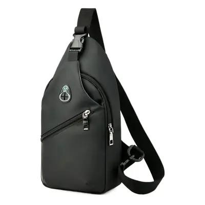 Blue Leather Crossbody Bag for Men