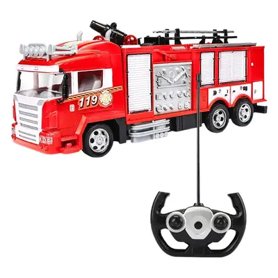 Cross-border hot sale children's remote control electric fire truck one-button water spray sound and light toy car Boy's remote control toy