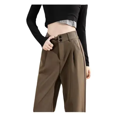 Women Wide Leg Pants High Waist Brown Casual Summer