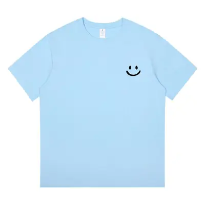 Men Navy Blue Printed T-Shirt Short Sleeve Cotton