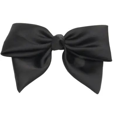 Black Satin Bow Hairpin for Women