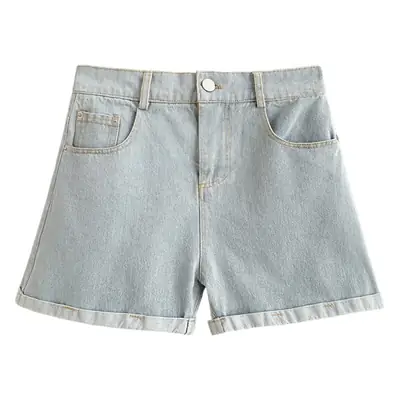 Korean Style High Waist Denim Shorts Women Summer