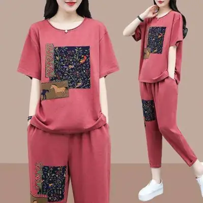 Women Printed Plus Size Summer 2026 Set