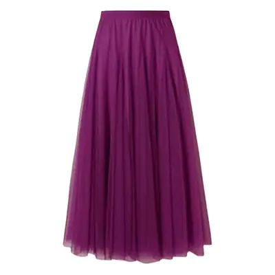 2025 Summer White Mesh Long Skirt Elegant Two Layer