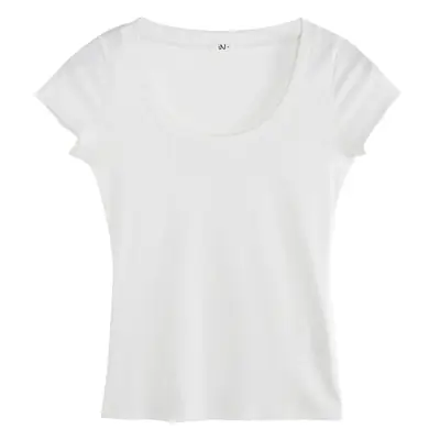 Women Cotton Crewneck T-Shirt Light Blue 2025