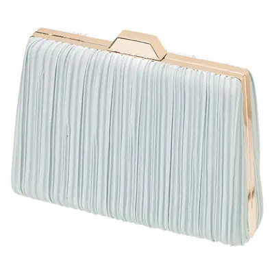Light Blue Ruffled Gold Clutch for Women