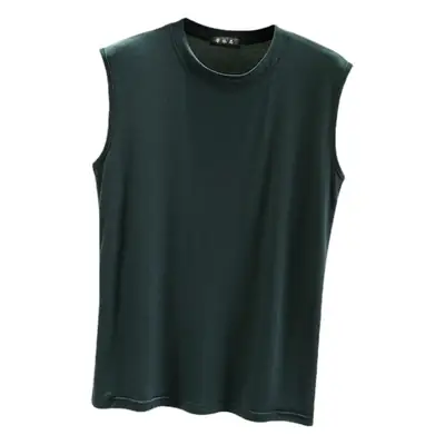 Women's White Sleeveless T-Shirt Vest Summer Loose Fit