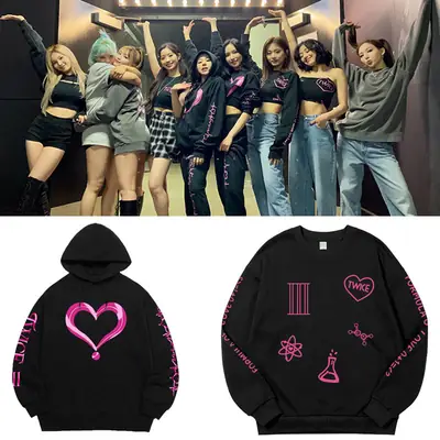 Black Heart Print Hoodie for Men Women 4TH WORLD TOUR