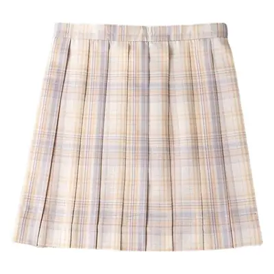 Japanese Style Plaid Skirt Set for Girls, School Uniform, Pleated, Purple Blue