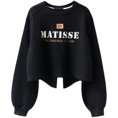 Women Grey Matisse Print Crew Neck Sweater