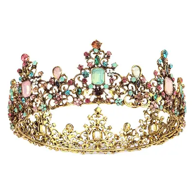 Alloy Bridal Crown with Colorful Rhinestones