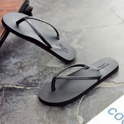 Flip flops men's non-slip 2021 new couple slippers outdoor wear summer flip-flops wear-resistant leather simple fashion Beach