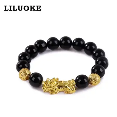 Black Gold Dragon Charm Bracelet for Women