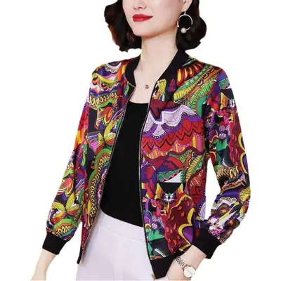 Women Printed Chiffon Jacket Sun Protective 2025