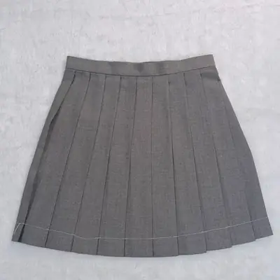 White Pleated Bow Skirt 42cm College Style