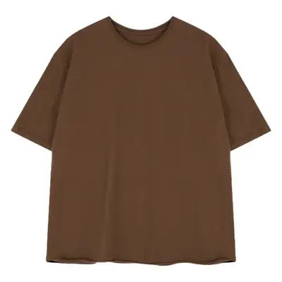 Women Maroon Short Sleeve T-Shirt Basic Style