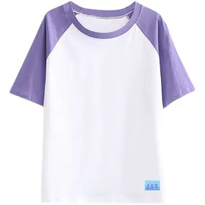 Tian Jiuguo Same Sleeve T-Shirt White Purple