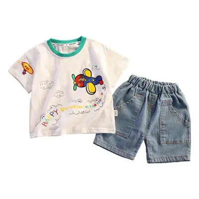Boys Cartoon Cotton T-Shirt Shorts Set Summer Wear