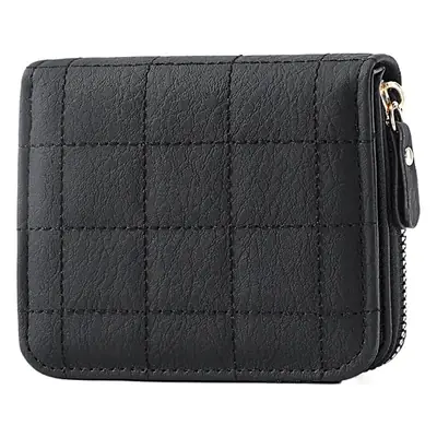 White Quilted Zippered Wallet for Women