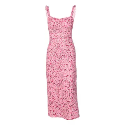 Pink Floral Suspender Skirt Dress for Women