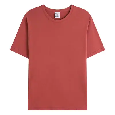 Red Cotton Crew Neck T-Shirt Short Sleeve