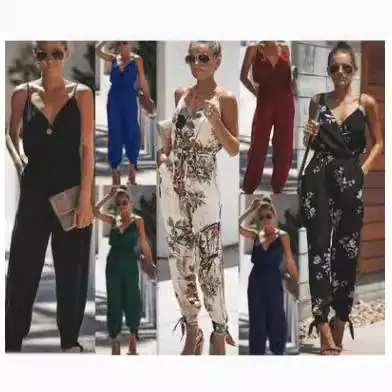 Green Backless Tether Long Jumpsuit for Women