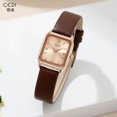 Goldie Fashion Square Watch with Black Strap