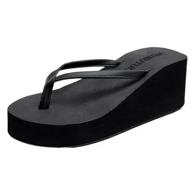 Outward Wear Student Flip-Flops Women's Summer Non-Slip Sandals Simple Beach Slippers Flip-Flops Korean Style Wedge Thick Sole
