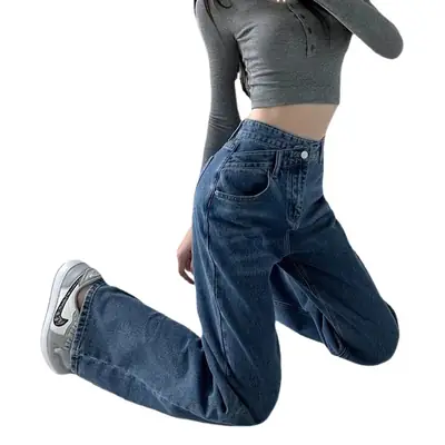 Women's Vintage Blue Jeans High Waist Slimming 2025