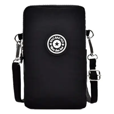 Large Capacity Phone Bag with 4-Point Closure, Red Nylon, Shoulder Crossbody