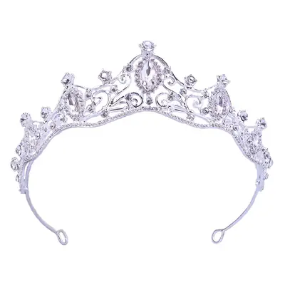 Silver Bridal Crown Headband 5cm High 15cm Wide