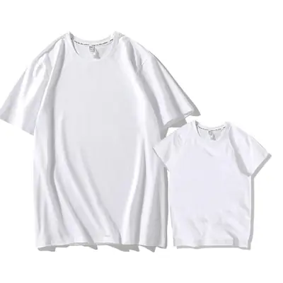 Men Women Summer White Plain T-Shirt