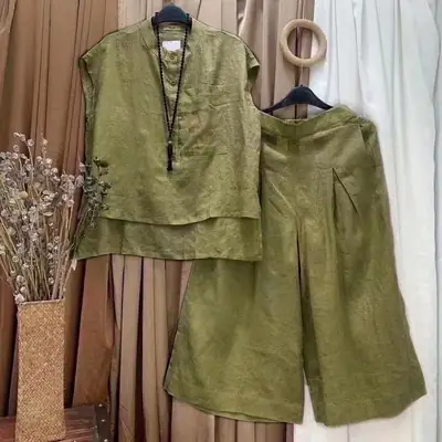 2022 Summer New Loose Pants Set Solid Color Slim Fit
