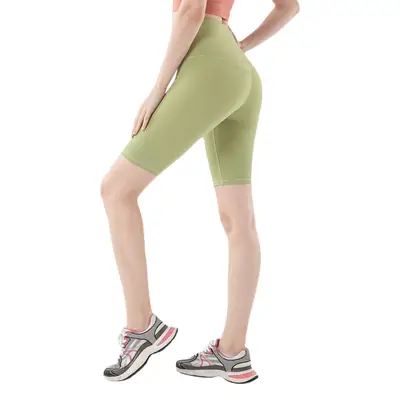 Women's Blue High Waist Yoga Shorts Summer Wear