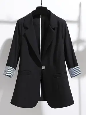 Women's New Korean Style Slim Fit Suit Jacket Beige