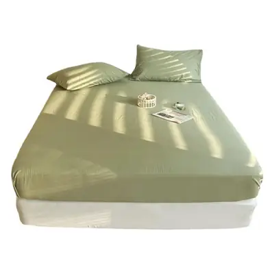 (Cotton Fitted Sheet) Pure Cotton Bed Cover, Washed Cotton, Solid Color, 100% Simmons Mattress Cover, Wholesale Double Bed