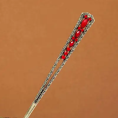 Vintage Ethnic Hairpin with Multi Color Stones