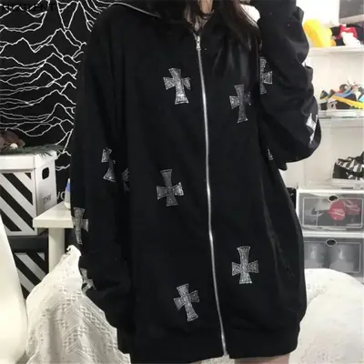 Women Printed Tie-Dye Hooded Sports Top Black