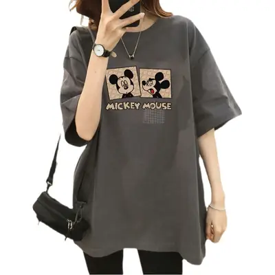 Pregnant Women's Cotton T-shirt Mid Length Loose Fit