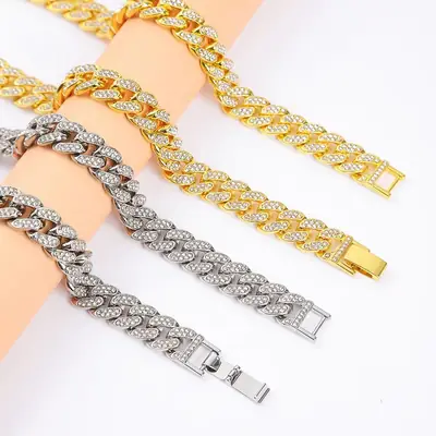 Full Diamond Cuban Chain Necklace for Men Women 13mm