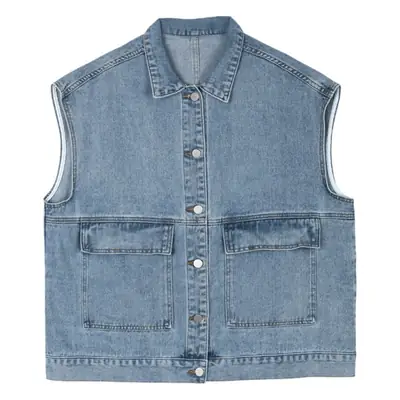 Women Denim Vest Sleeveless Vest Vesting Loose Fit