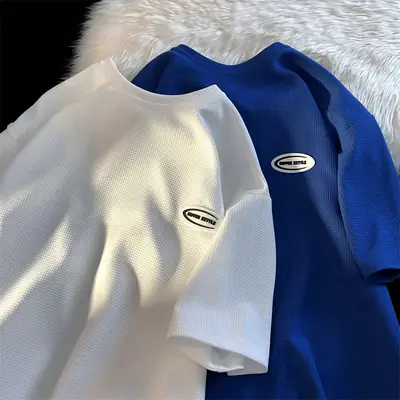 Men's White T-Shirt Loose Fit Short Sleeve Casual Wear
