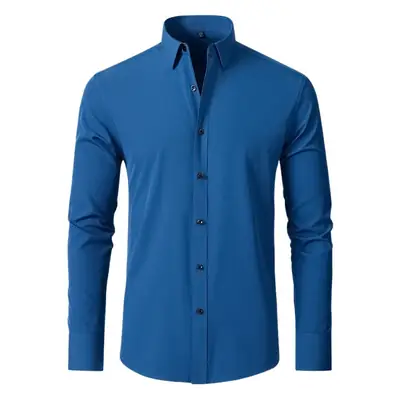 Men's Light Blue Wrinkle-Free Long Sleeve Shirt