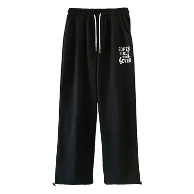 Women Black Hip Hop Wide Leg Pants 2024