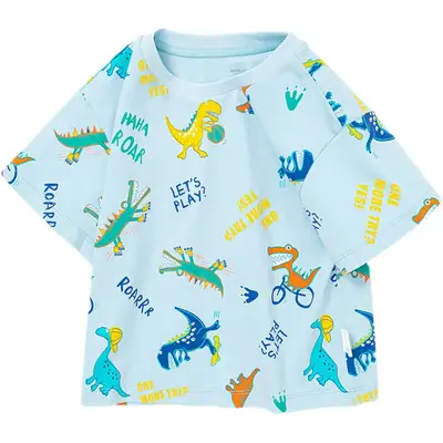 Wholesale Kids T-Shirts Yellow Dinosaur Print