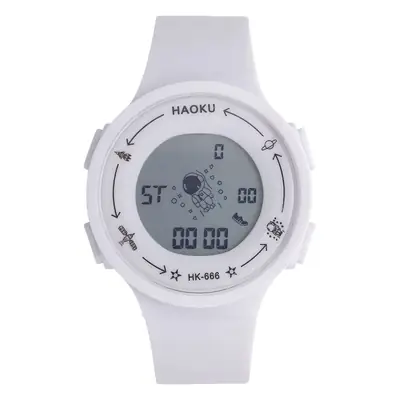 White Digital Wristwatch for Girls Korean Style