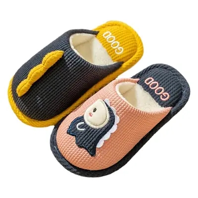 Children's cotton slippers for boys and girls indoor and outdoor home soft bottom non-slip for large children cute cartoon warm slippers