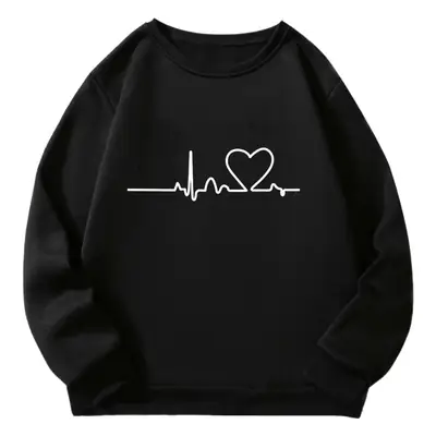 2025 Fleece Lined Heartbeat Sweater White Female
