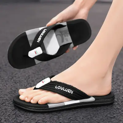 Cross-border Summer New men slippers Flip-flops men's Large Size European and American Fashion Trendy Outer Wear Beach slippers